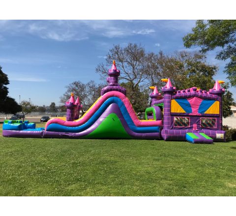 4 In 1 Dual Lane Pink Water Slide Combo (SKU CW269)