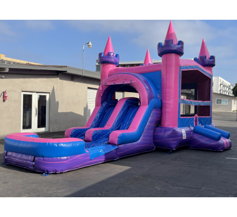 Dual Lane Pink Jumper Water Slide (sku W302)