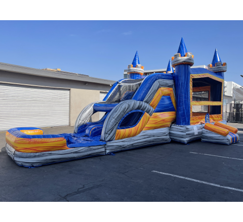 Large Dual Lane Castle Water Slide (sku W303)