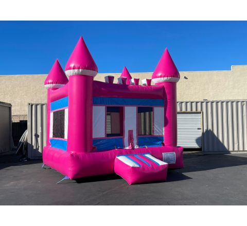 Pink Castle Bounce House (sku R173)