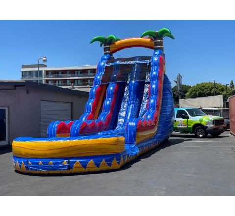 Dual Lane Tropical Inferno Water Slide (sku W312)