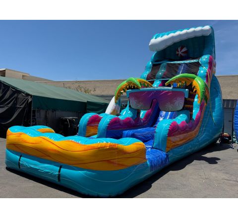 Dual lane beach Life water slide (sku W317-1)